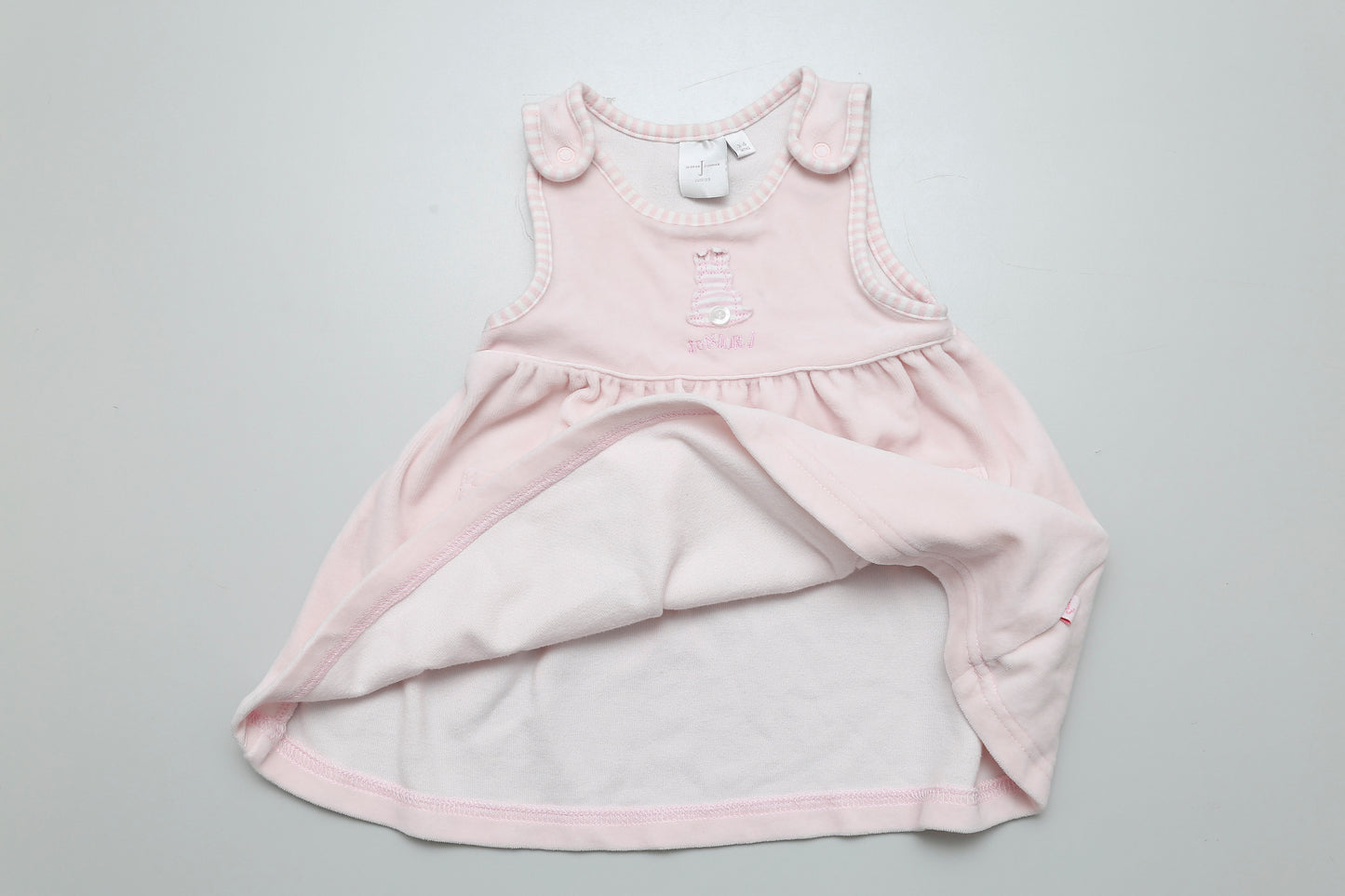 Zartrosa Kleid aus kuschelweichem Plüschstoff (68)