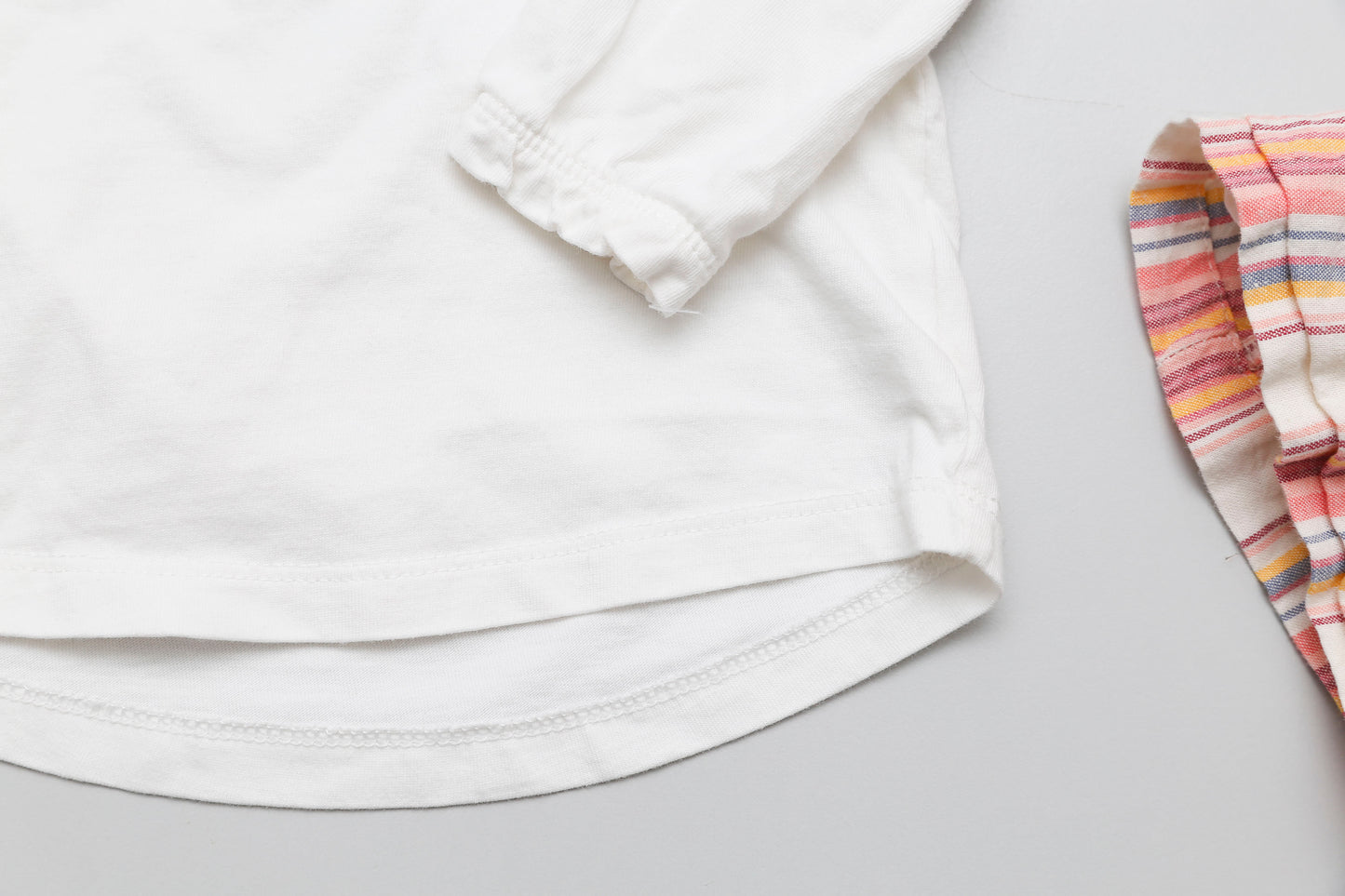 Pastellgestreiftes Kleid mit langärmeligem Poloshirt (68) - KlugeMutti