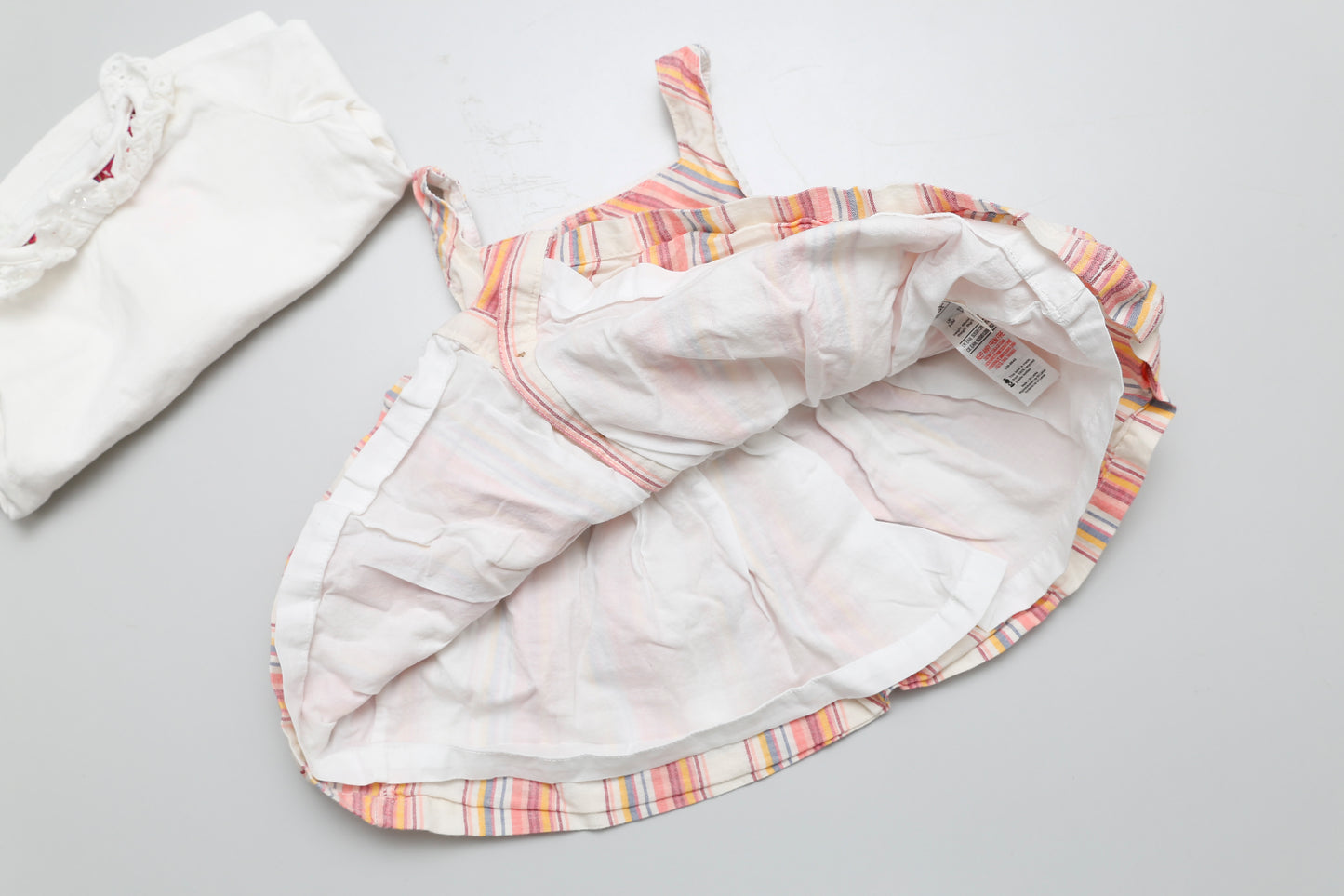 Pastellgestreiftes Kleid mit langärmeligem Poloshirt (68) - KlugeMutti