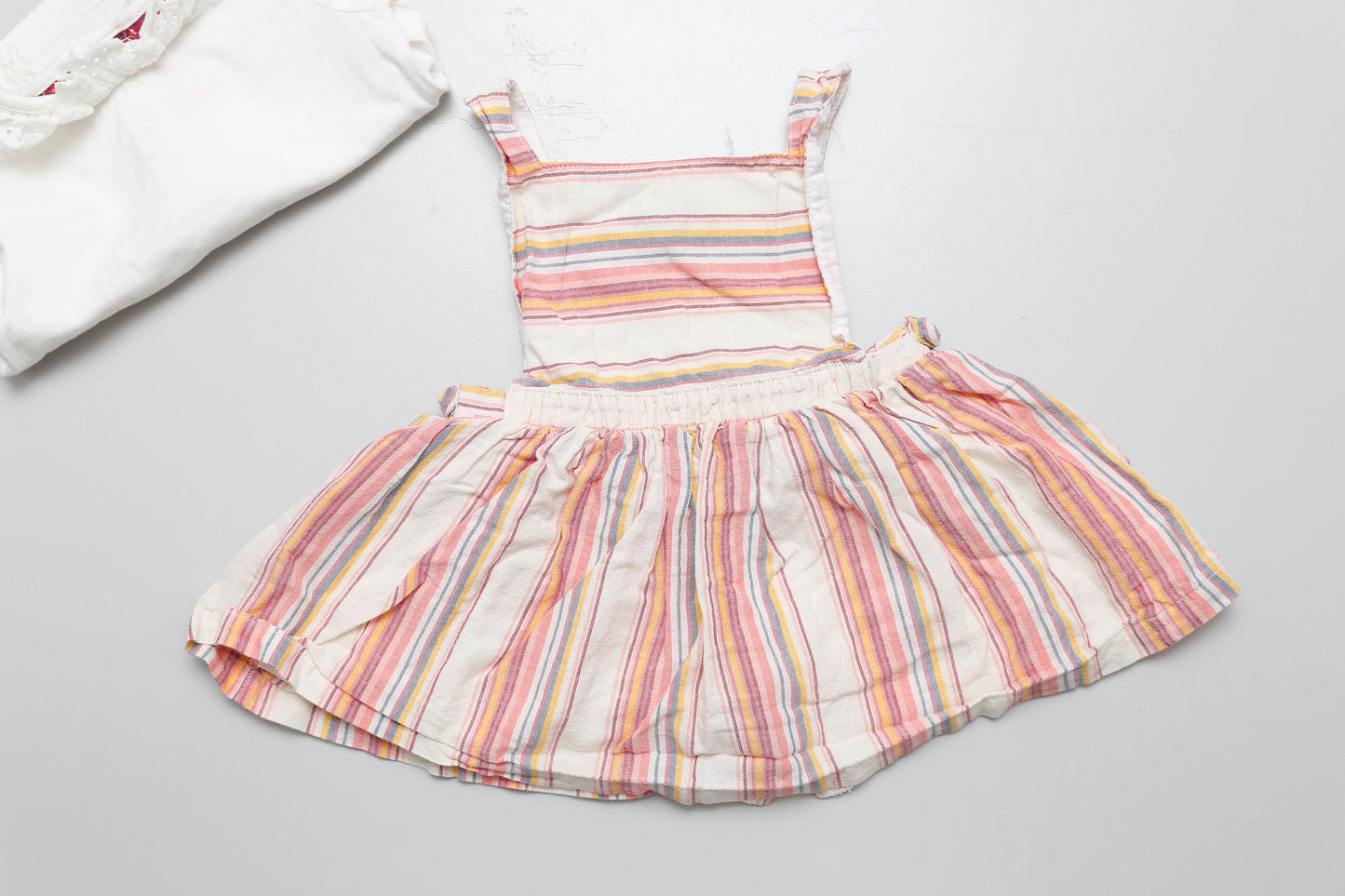 Pastellgestreiftes Kleid mit langärmeligem Poloshirt (68) - KlugeMutti