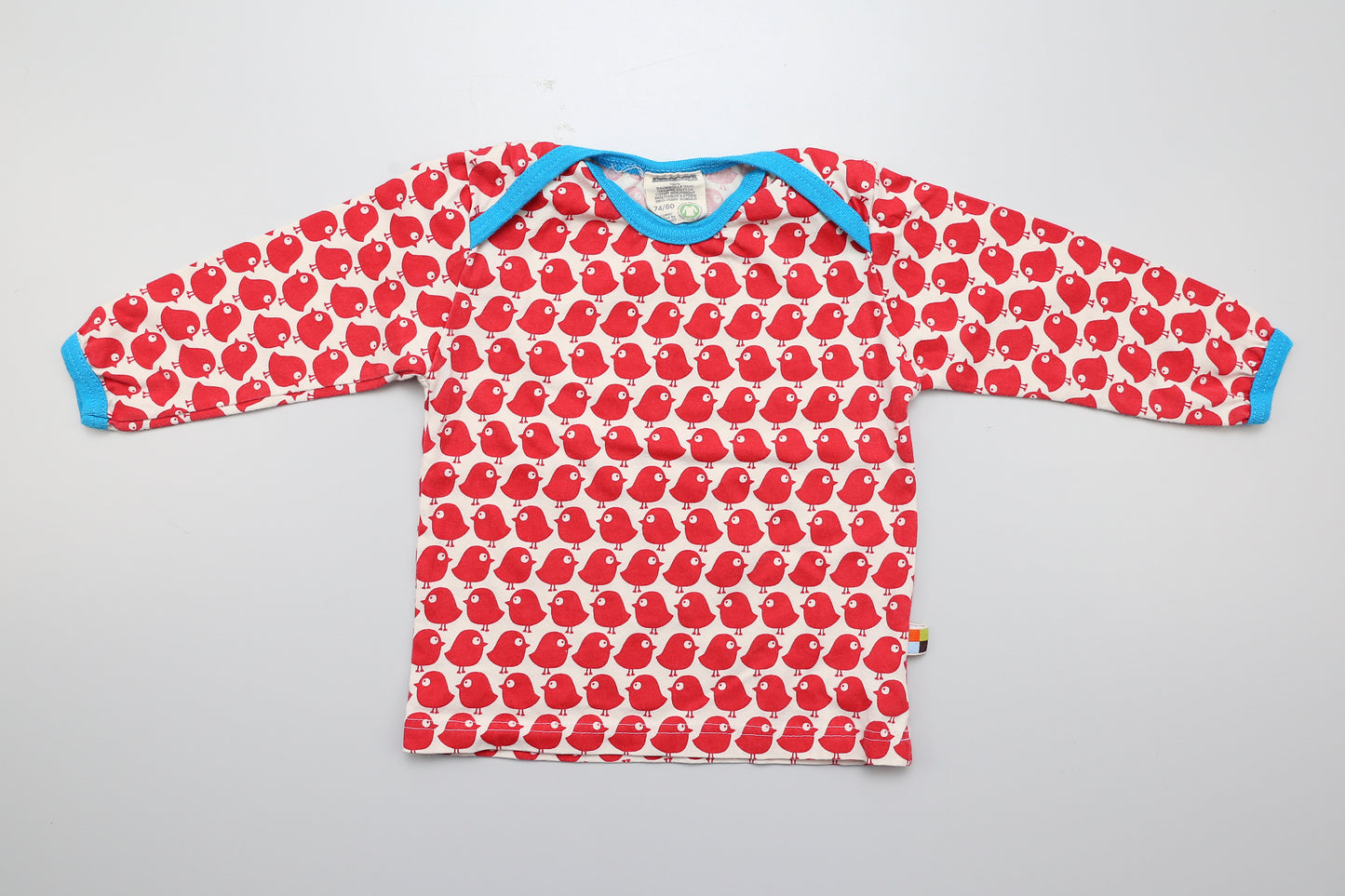 Rotes Langarmshirt aus Bio-Baumwolle (74-80) - KlugeMutti