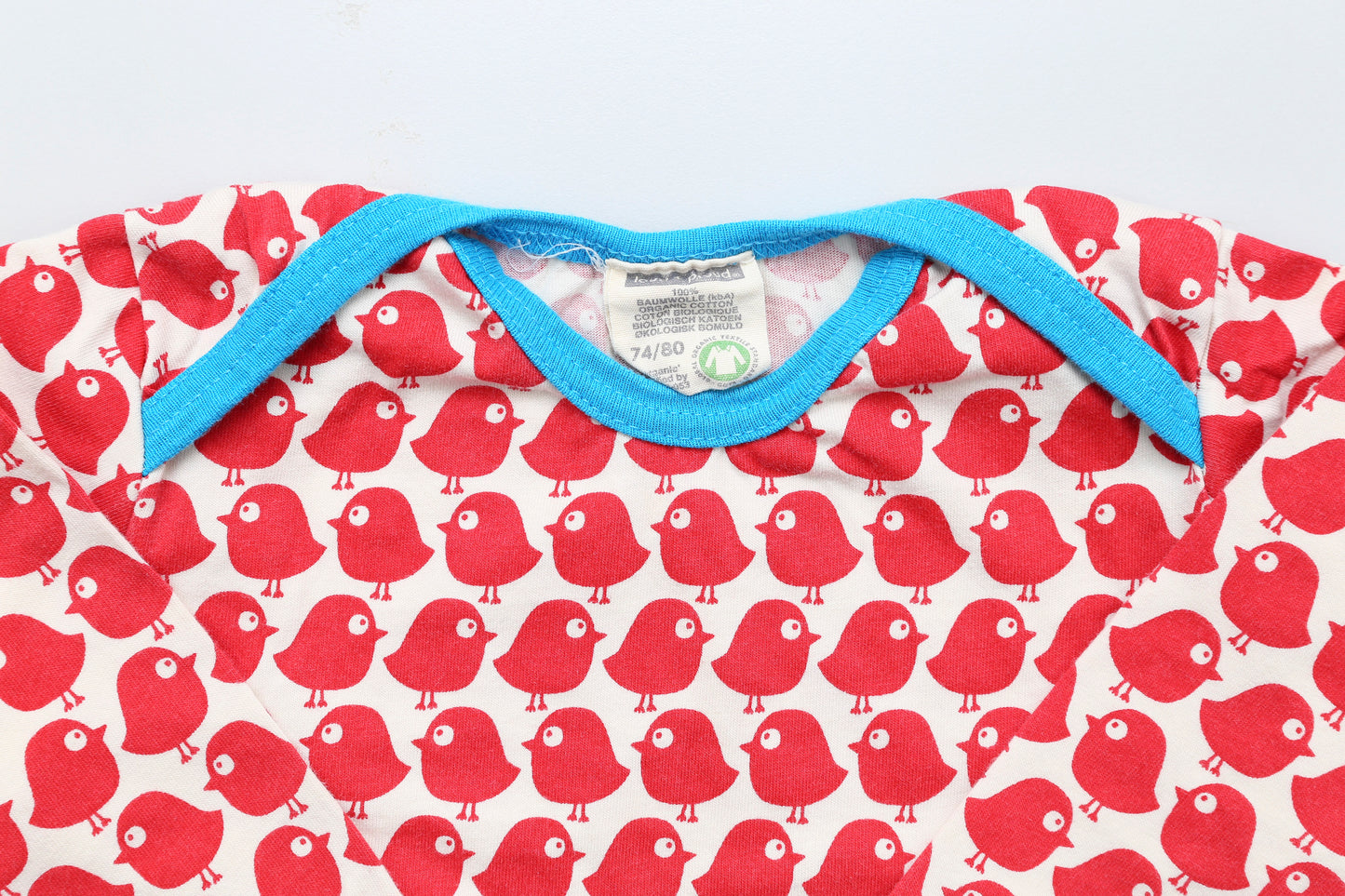 Rotes Langarmshirt aus Bio-Baumwolle (74-80) - KlugeMutti