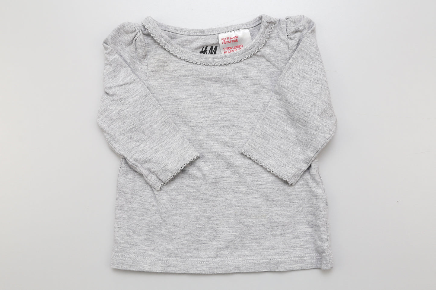 Mädchen Langarmshirt in Grau aus Bio-Baumwolle (62)