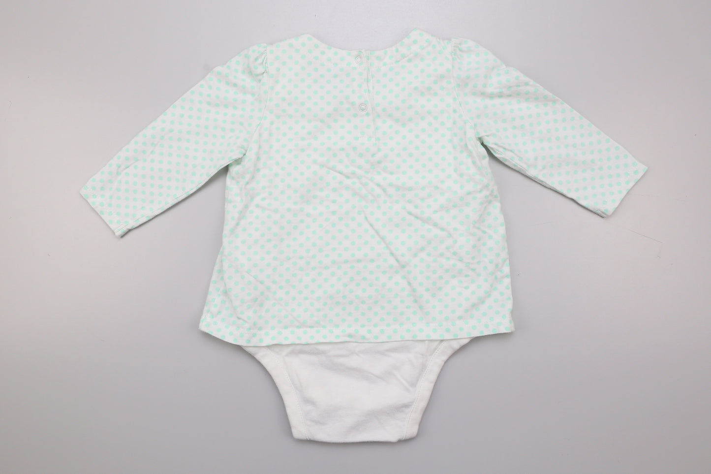Grünes gepunktetes Langarm-Bodykleid für Mädchen (80) - KlugeMutti
