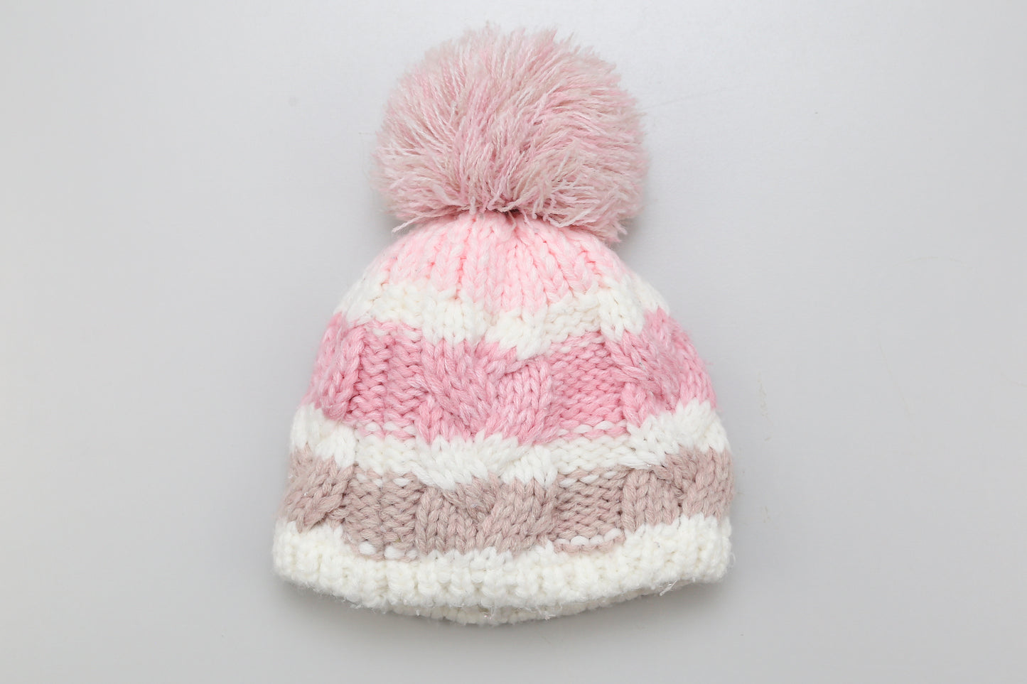 Gefütterte Strickmütze mit Bommel (56-62) - KlugeMutti