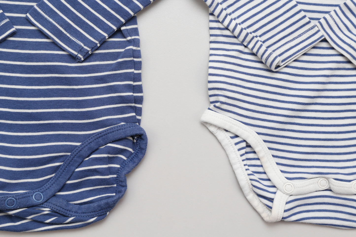 Blau-weiß gestreiftes Langarmbody-Set aus Bio-Baumwolle (68) - KlugeMutti