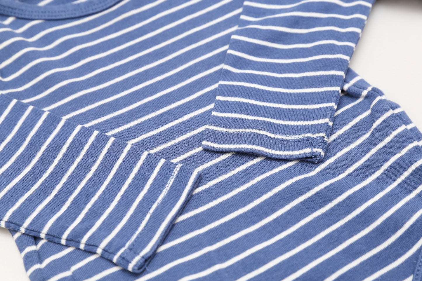 Blau-weiß gestreiftes Langarmbody-Set aus Bio-Baumwolle (68) - KlugeMutti