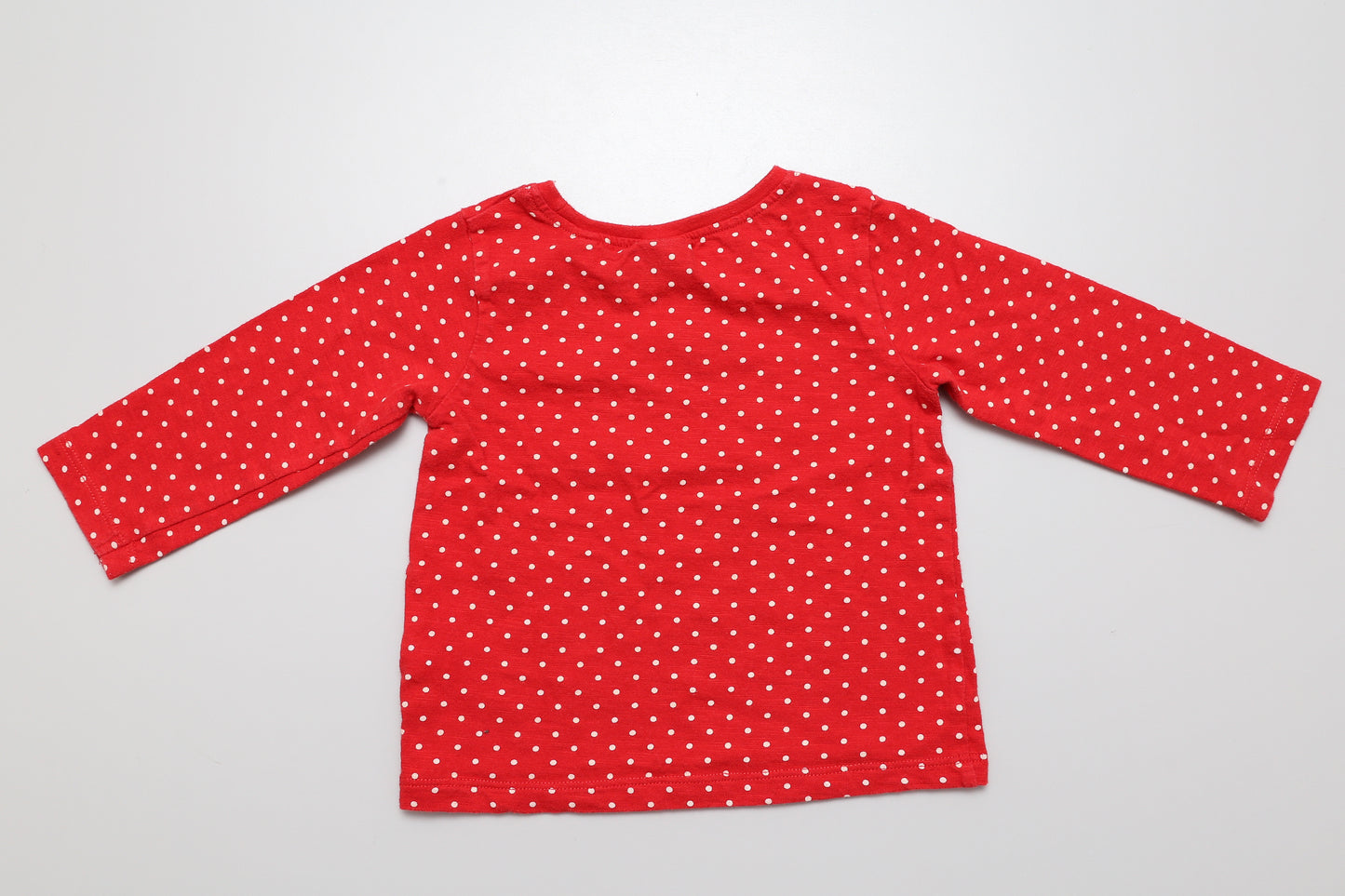 Rotes, gepunktetes Langarmshirt (80) - KlugeMutti