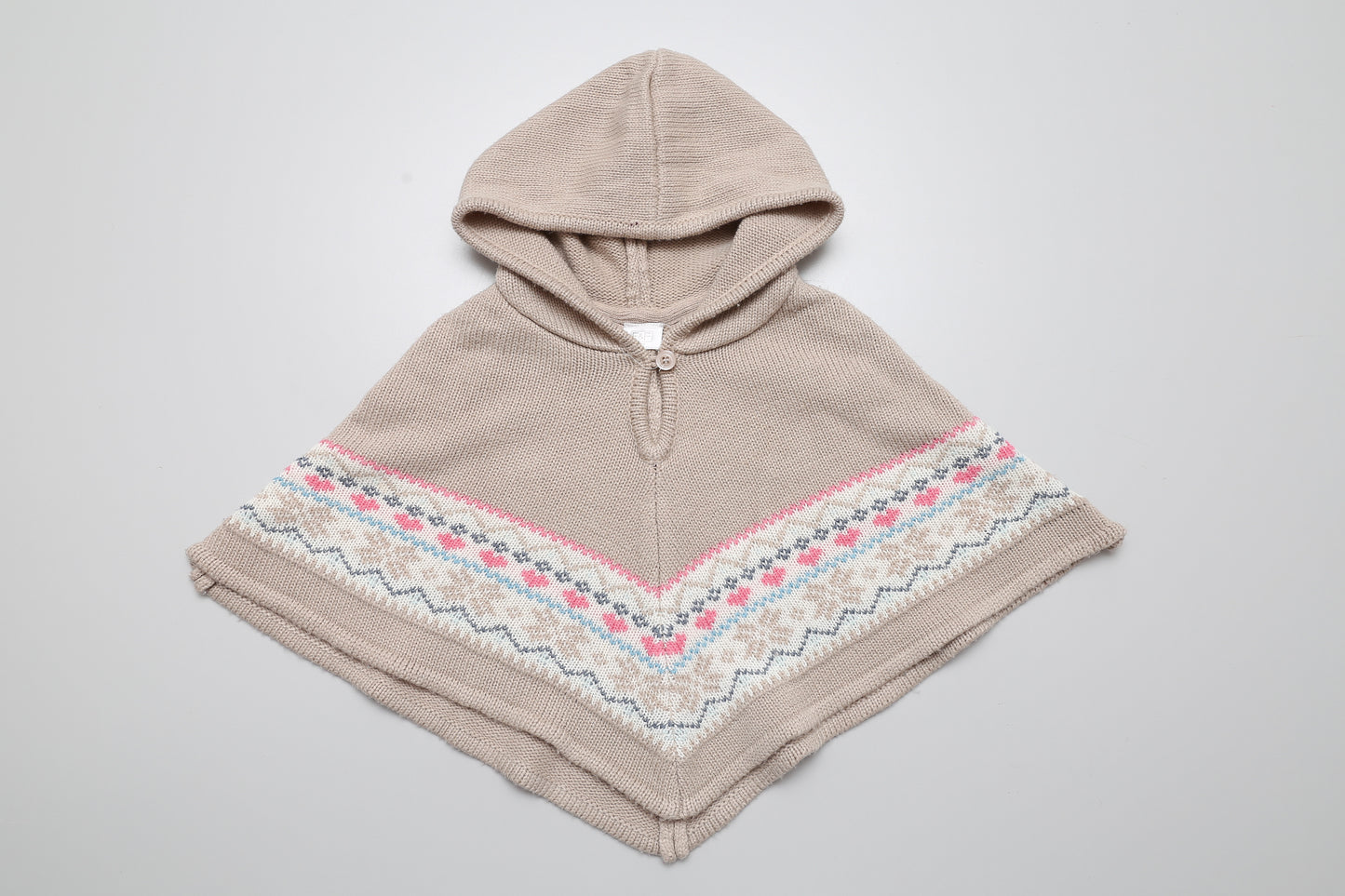 Beige Kapuzenponcho 80