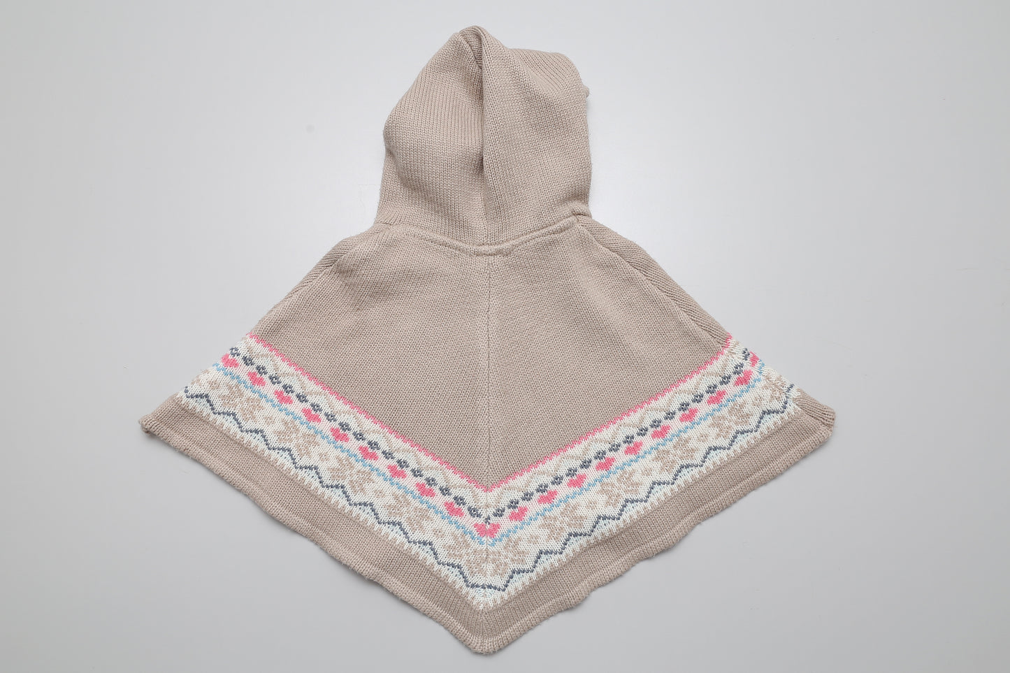 Beige Kapuzenponcho (80) - KlugeMutti
