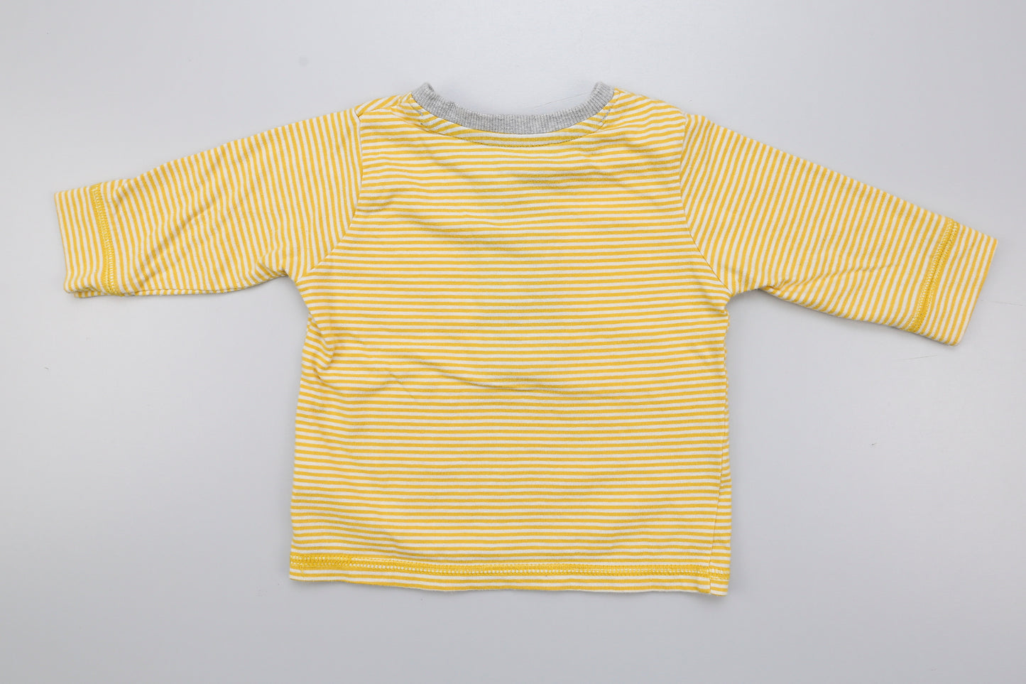 Gelb-weiß gestreiftes Langarmshirt (62) - KlugeMutti