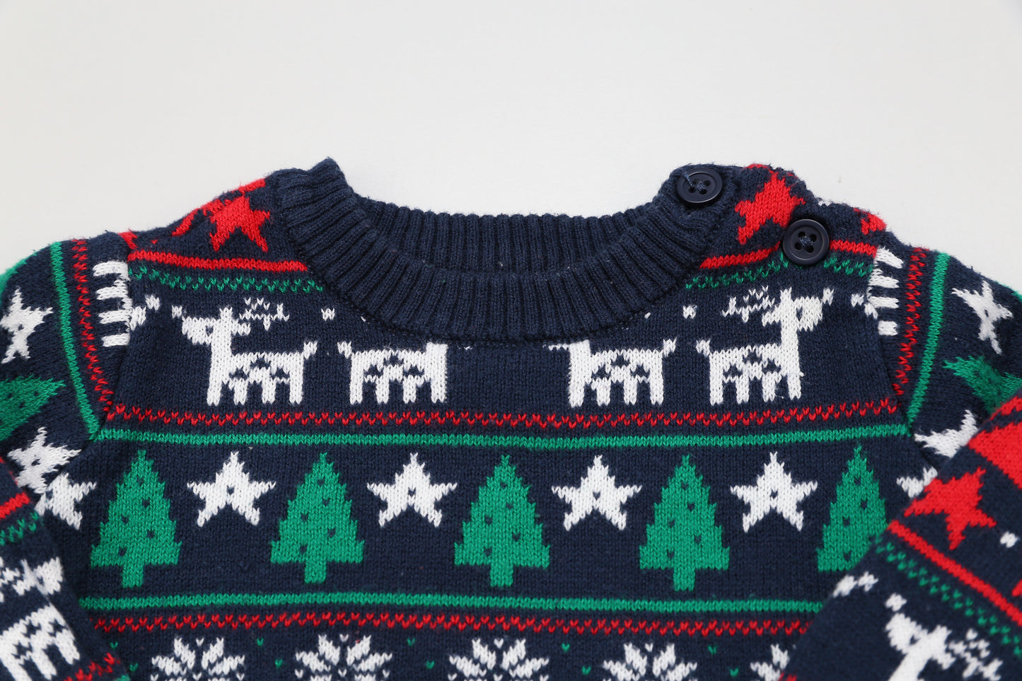 Dunkelblaues gestricktes Set mit Weihnachtsmotiv (62) - KlugeMutti