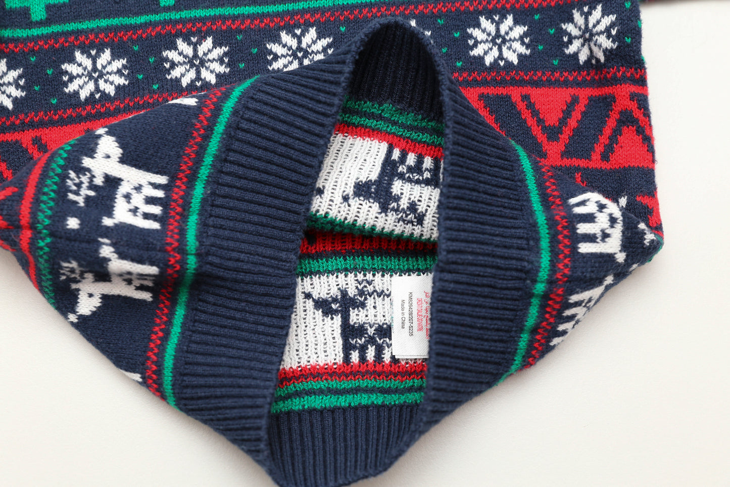 Dunkelblaues gestricktes Set mit Weihnachtsmotiv (62) - KlugeMutti