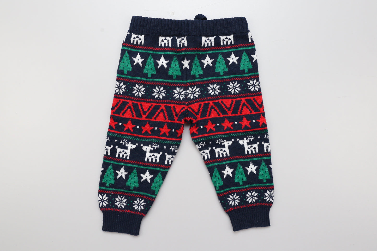 Dunkelblaues gestricktes Set mit Weihnachtsmotiv (62) - KlugeMutti