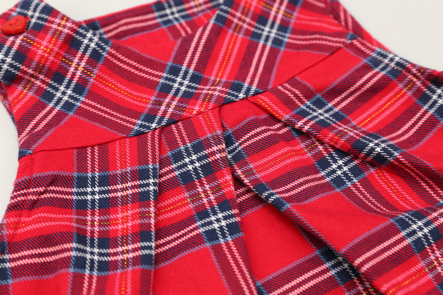 Rotes ärmelloses Kleid mit Karomuster (74) - KlugeMutti