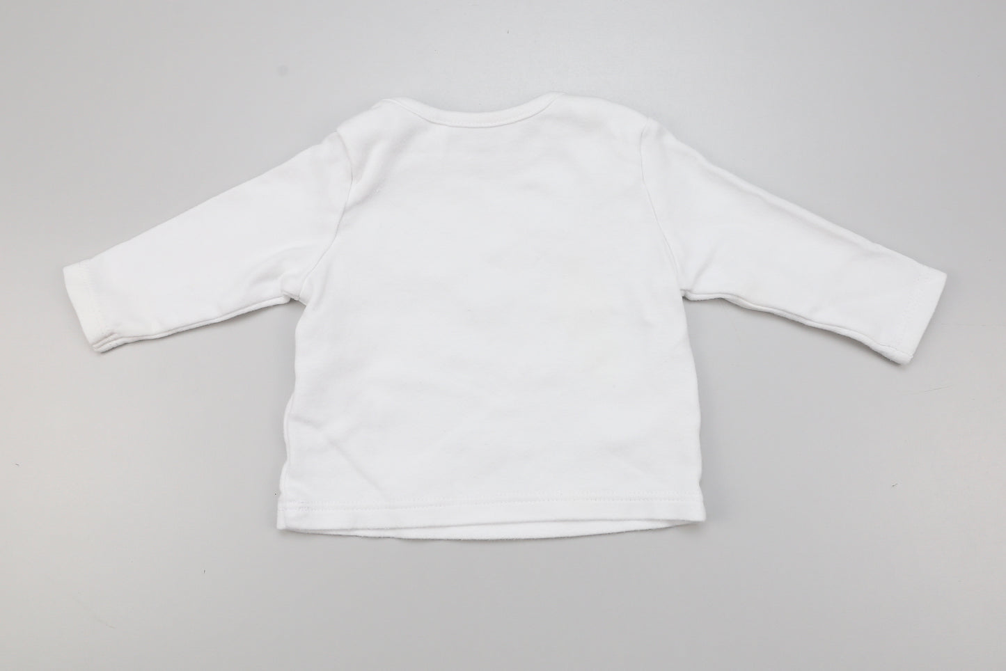 Weißes Langarmshirt aus dickerer Baumwolle (62) - KlugeMutti