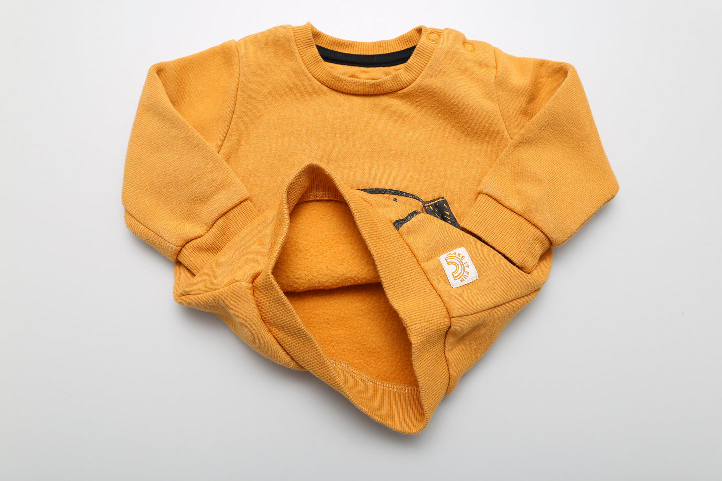 Gelbes Sweatshirt mit Hundemotiv (62) - KlugeMutti