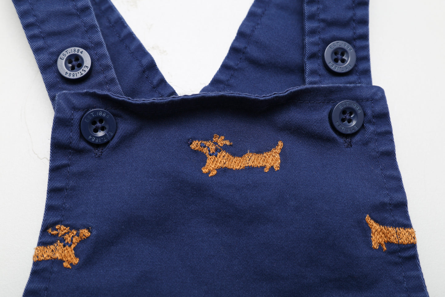 Blaue Latzhose mit süßem Hundemuster (62)