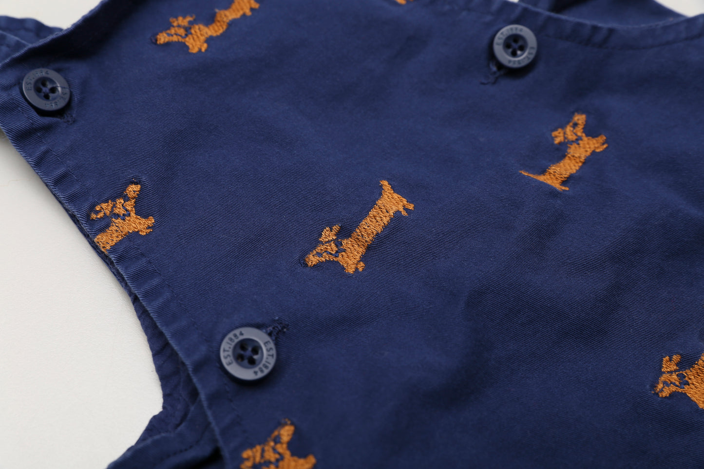 Blaue Latzhose mit süßem Hundemuster (62)