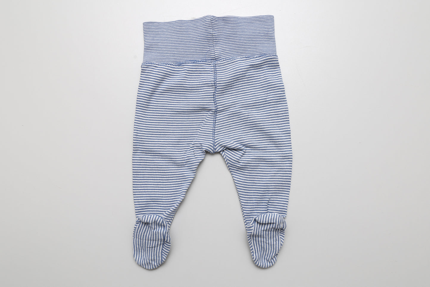 Blau-weiß gestreifte Fußleggings aus Bio-Baumwolle (62)