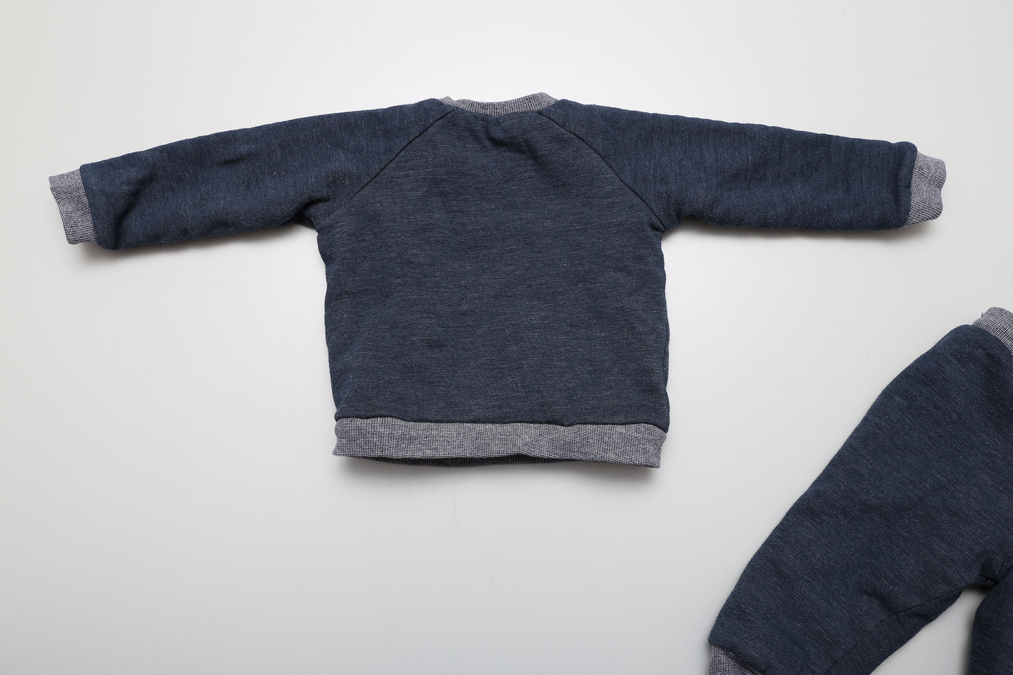 Dunkelblaues, warm gefüttertes Sweatset (86) - KlugeMutti