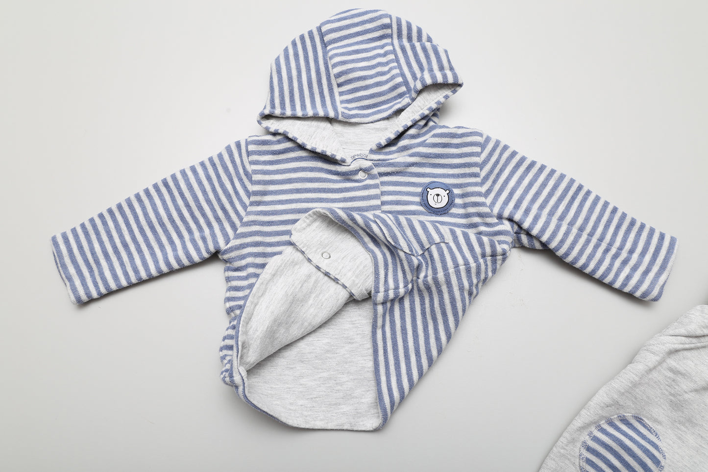 Blau-graues Kapuzen-Sweatset für Jungen (62) - KlugeMutti