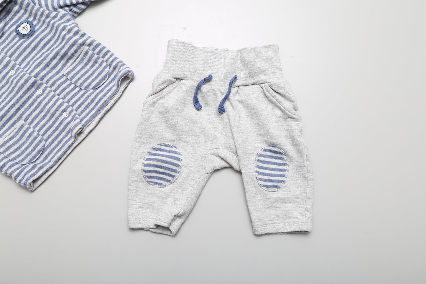 Blau-graues Kapuzen-Sweatset für Jungen (62) - KlugeMutti