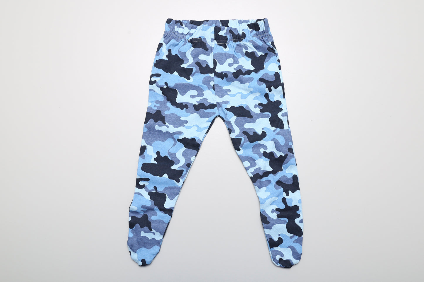 Blaue Baumwollhose mit Füßen in Größe 74 für Jungen