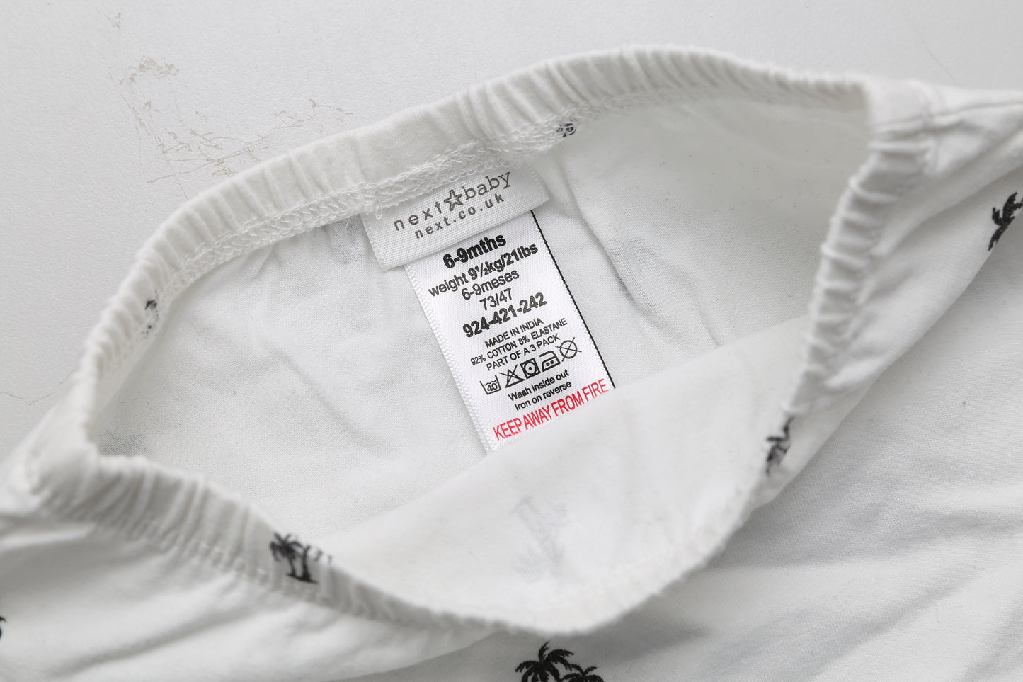 Dünne weiße Leggings mit Palmenmuster (74) - KlugeMutti