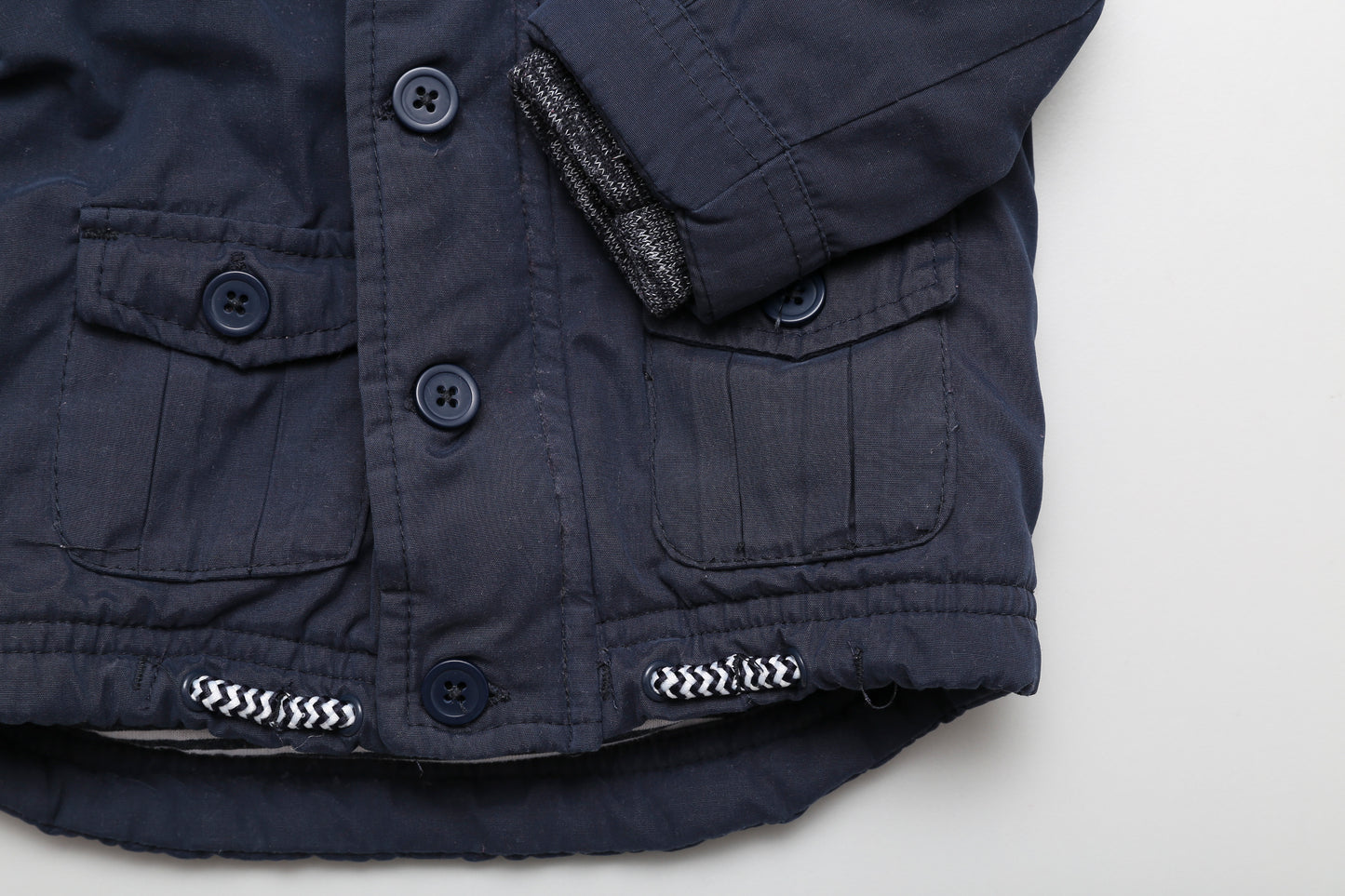 Dunkelblauer Frühling-/Herbst-Hoody-Jacke (74)