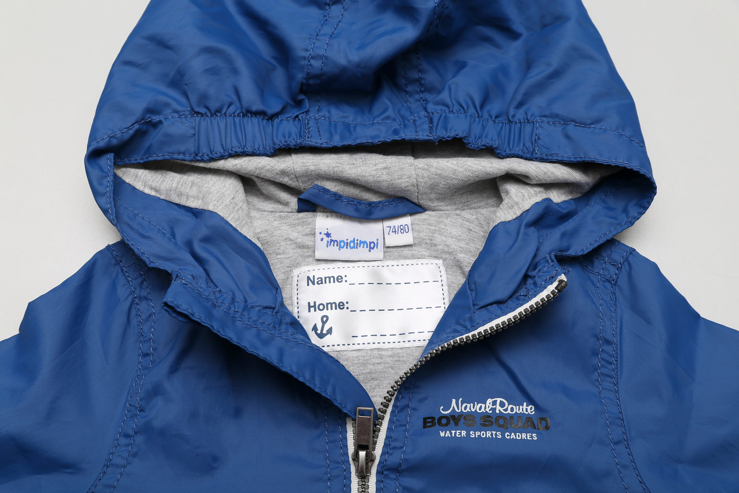 Jungen-Windjacke mit Kapuze und Reißverschluss (74-80)