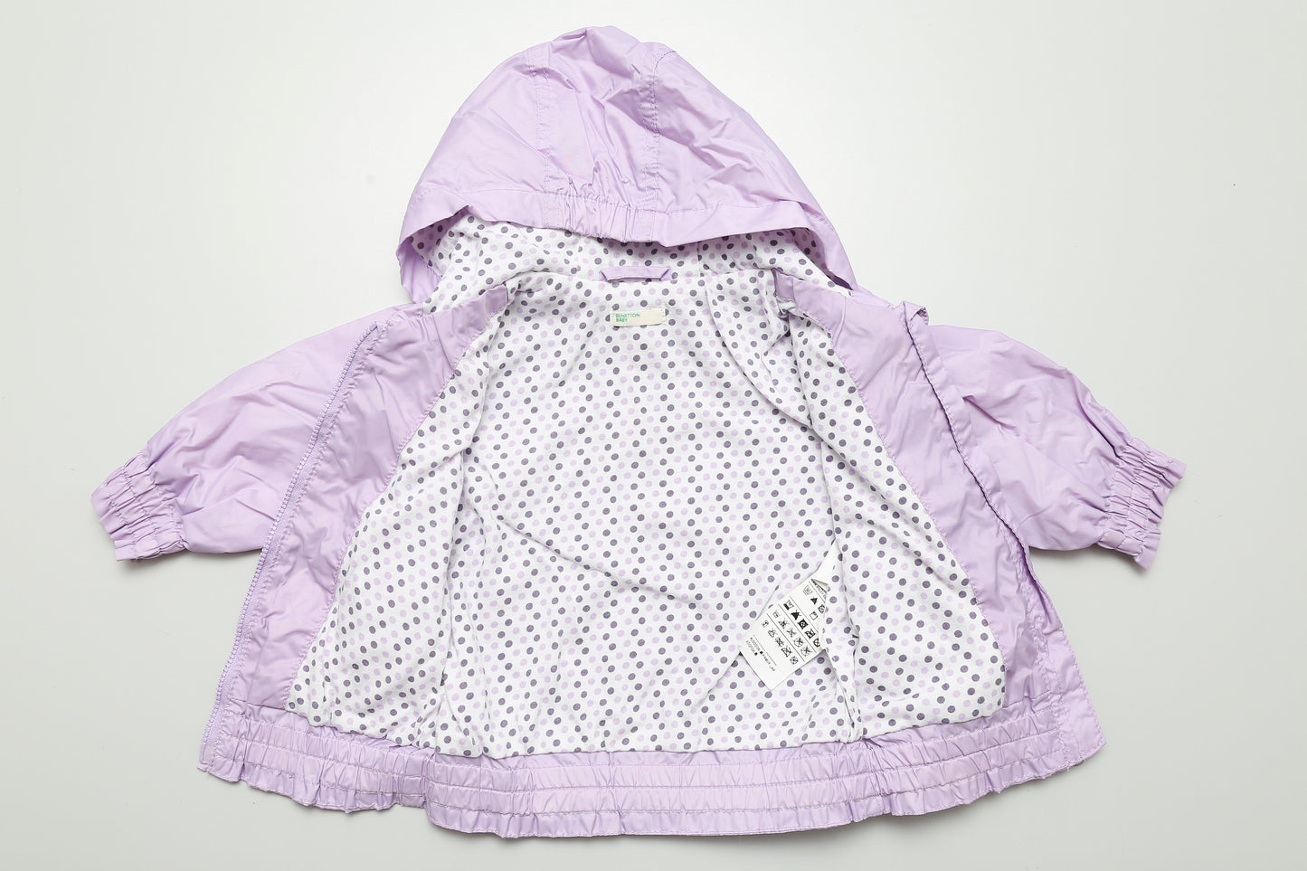 Lila Windjacke/Regenjacke mit Kapuze (68-74)
