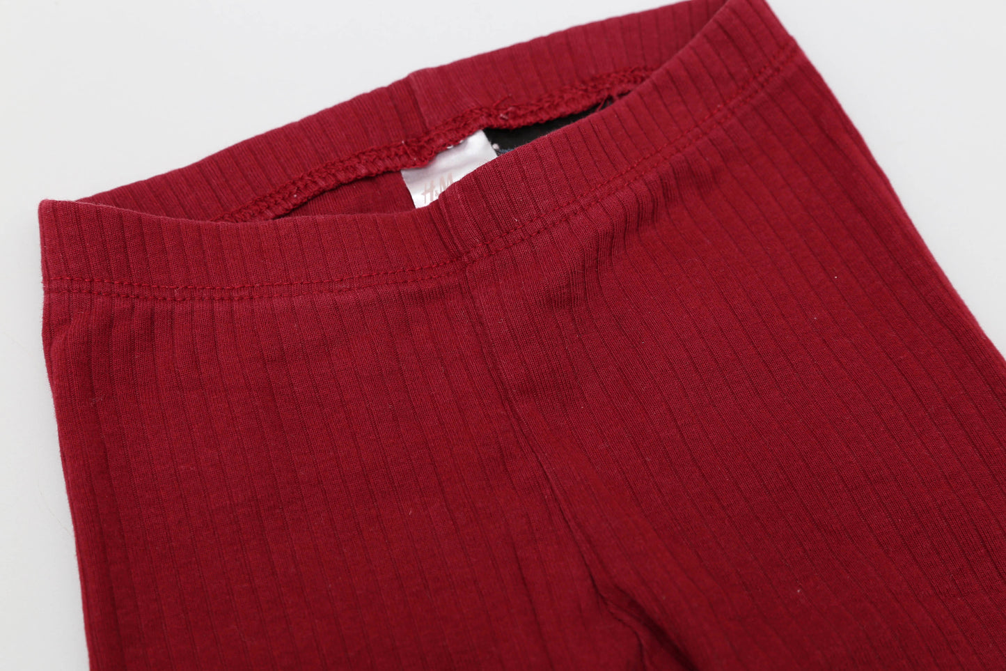 Bordeauxrote Leggings aus geripptem Stoff (68)