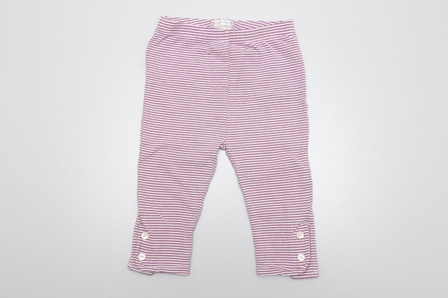 Lila gestreifte Leggings für Mädchen. Gr. 80