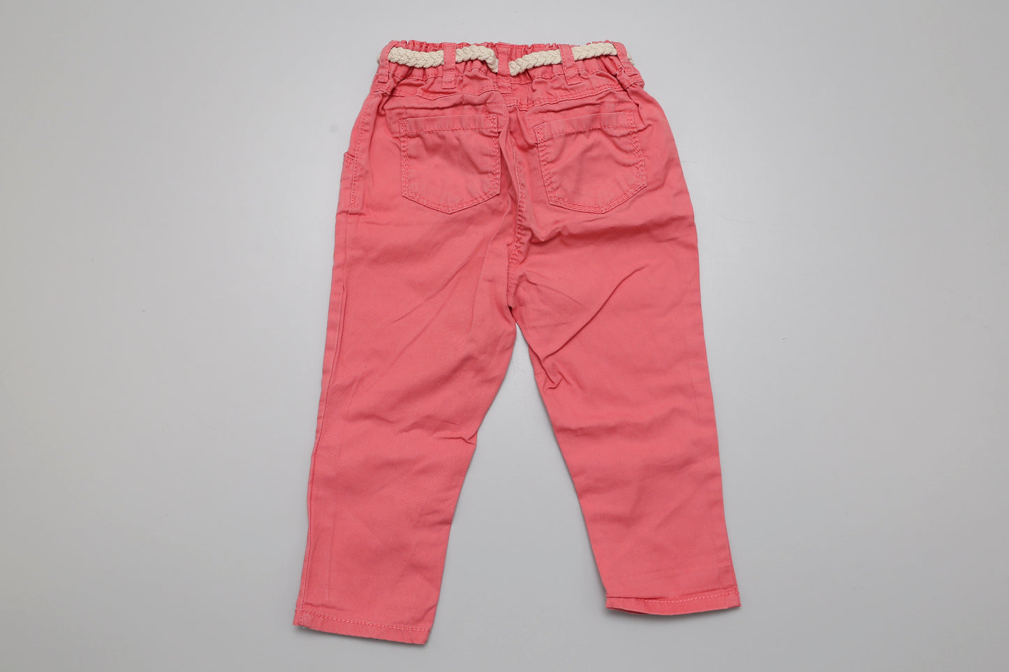 Rosa Stoffhose mit verstellbarem Bund (80)
