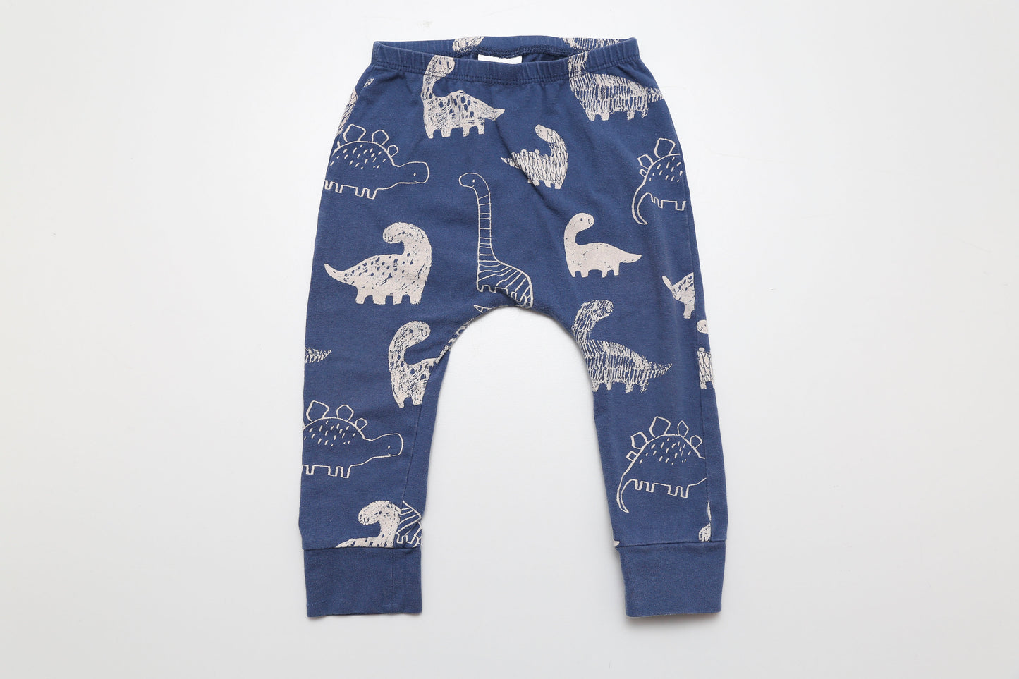 Blaue Babyhose für Jungen mit Dinosauriermotiv, Größe 80