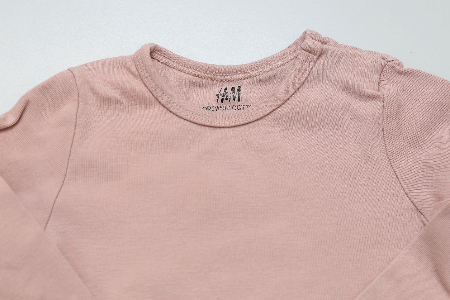 Rosa Langarmbody – 100 % Bio-Baumwolle (80)