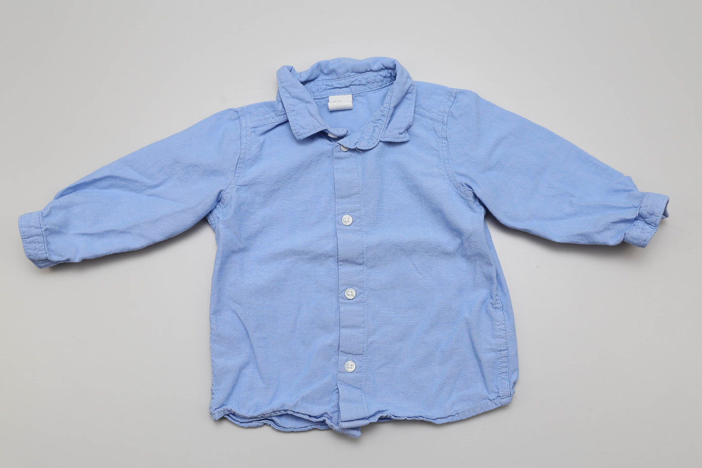 Blaues Hemd mit Knopfleiste – 100 % Baumwolle (80)