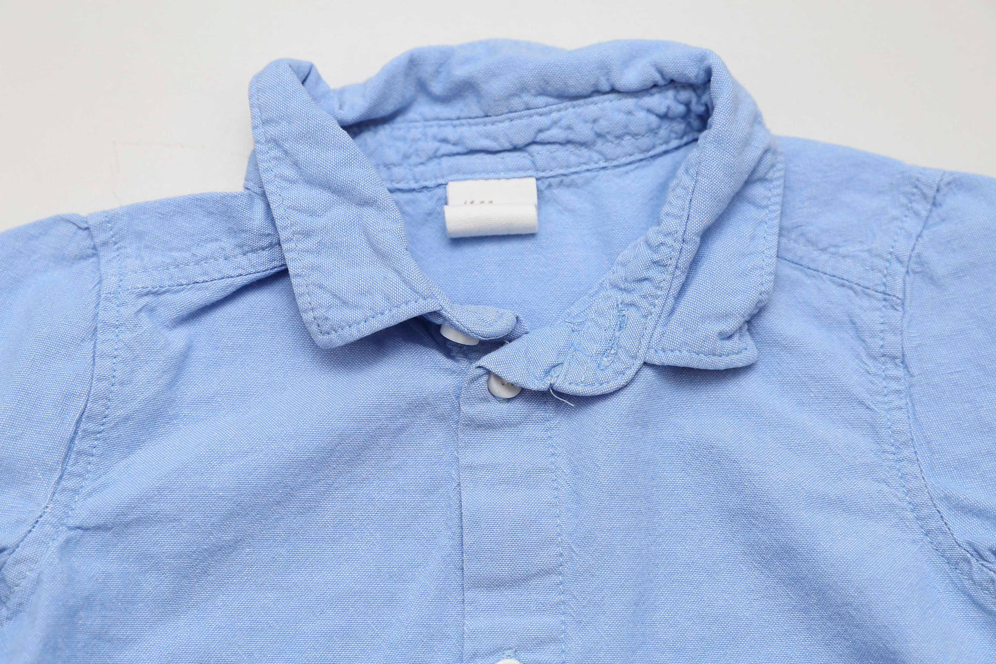 Blaues Hemd mit Knopfleiste – 100 % Baumwolle (80)