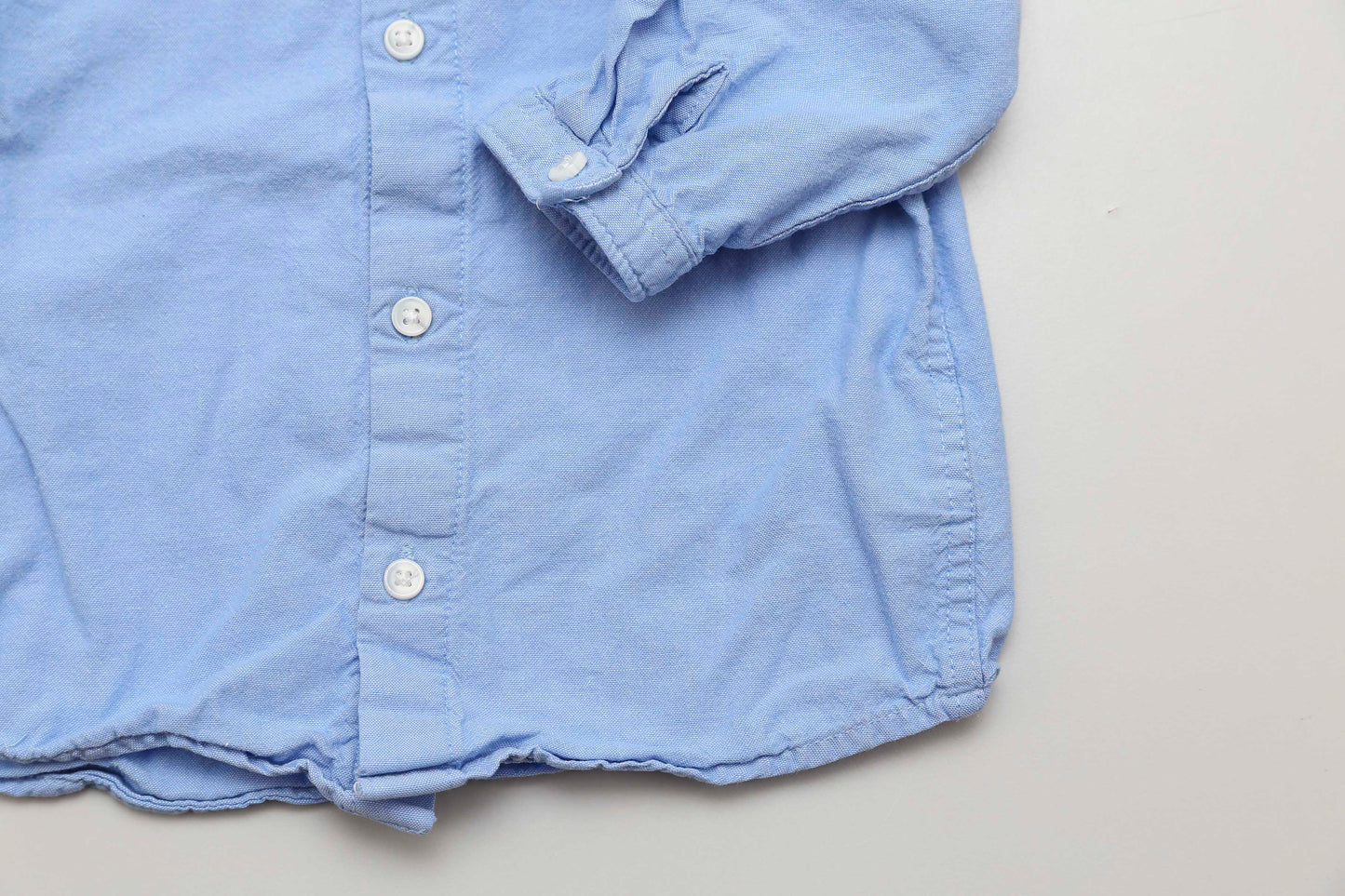 Blaues Hemd mit Knopfleiste – 100 % Baumwolle (80)