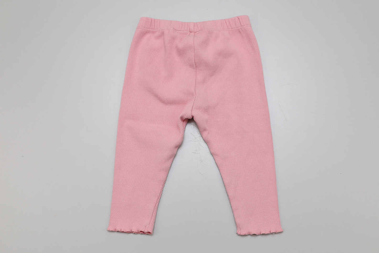 Rosa gerippte Leggings mit Zierknopf und Tasche (68)