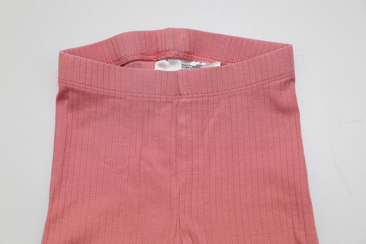 Rosa gerippte Leggings aus Bio-Baumwolle (68)