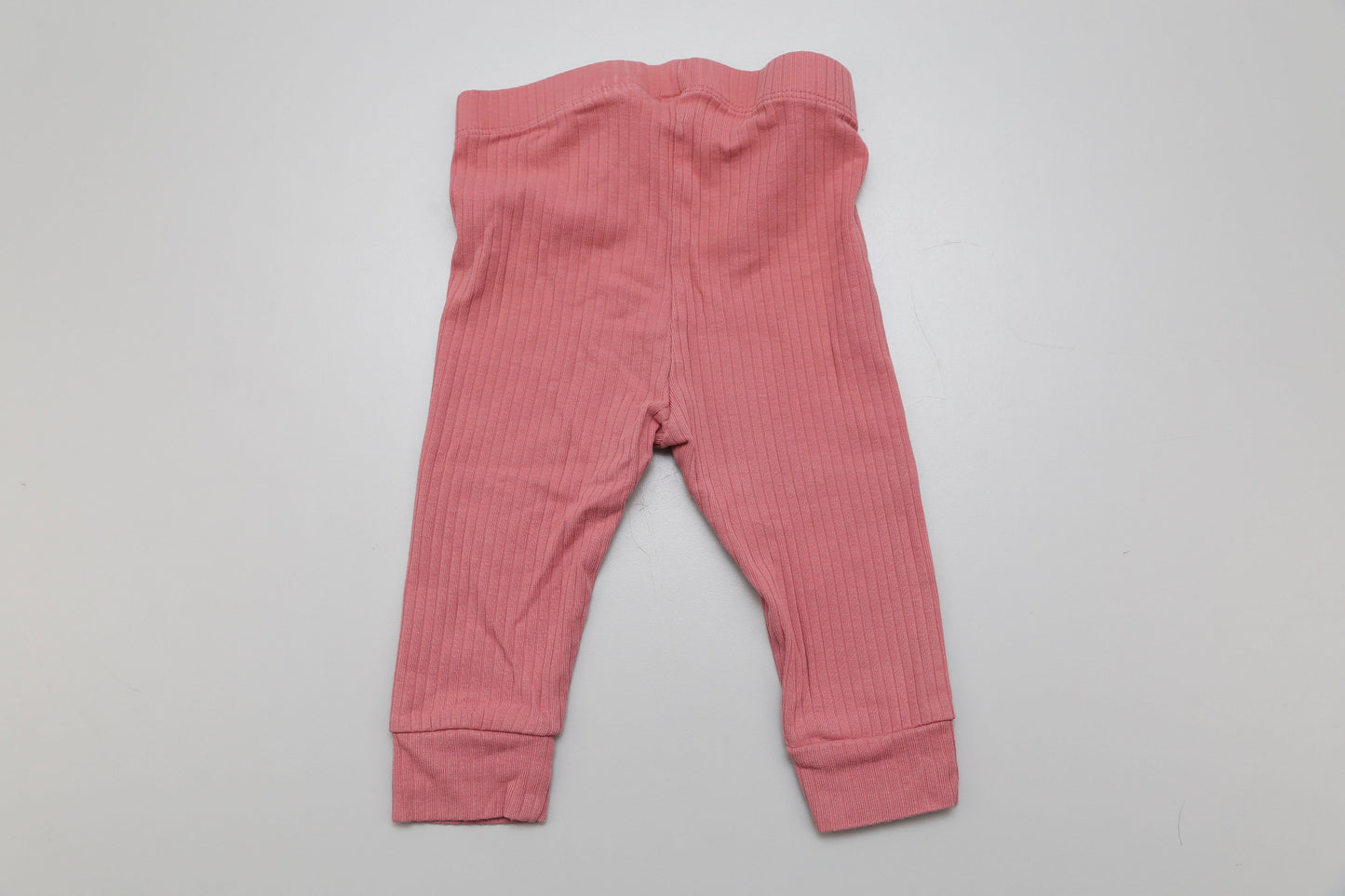 Rosa gerippte Leggings aus Bio-Baumwolle (68)