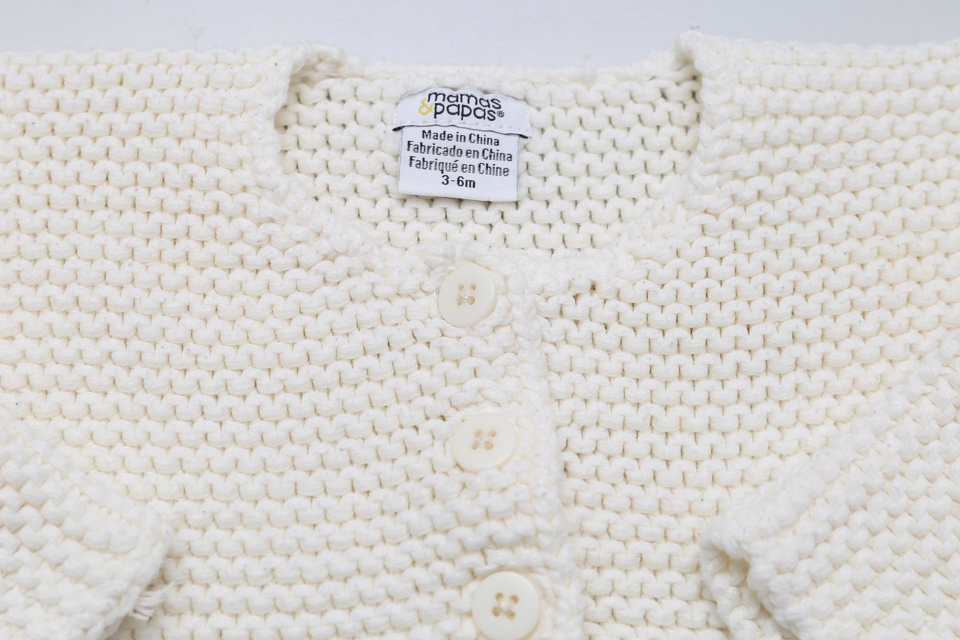 Cremeweiße Strickjacke (68) - KlugeMutti