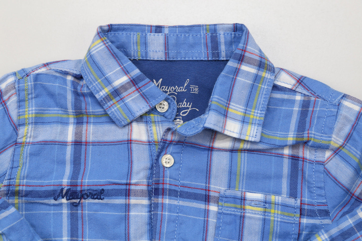 Jungen Set mit blauem Karohemd (74) - KlugeMutti