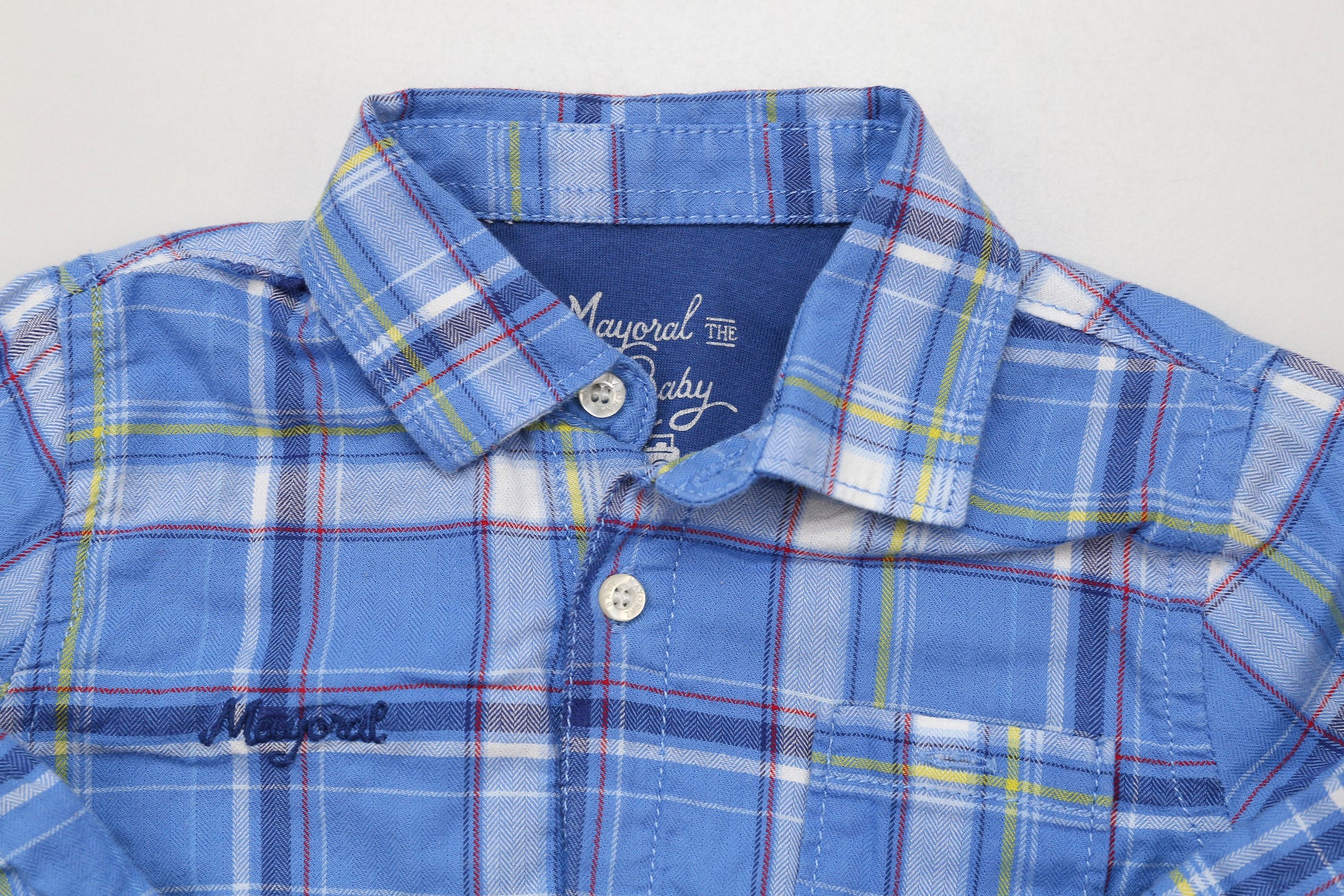 Jungen Set mit blauem Karohemd (74) - KlugeMutti