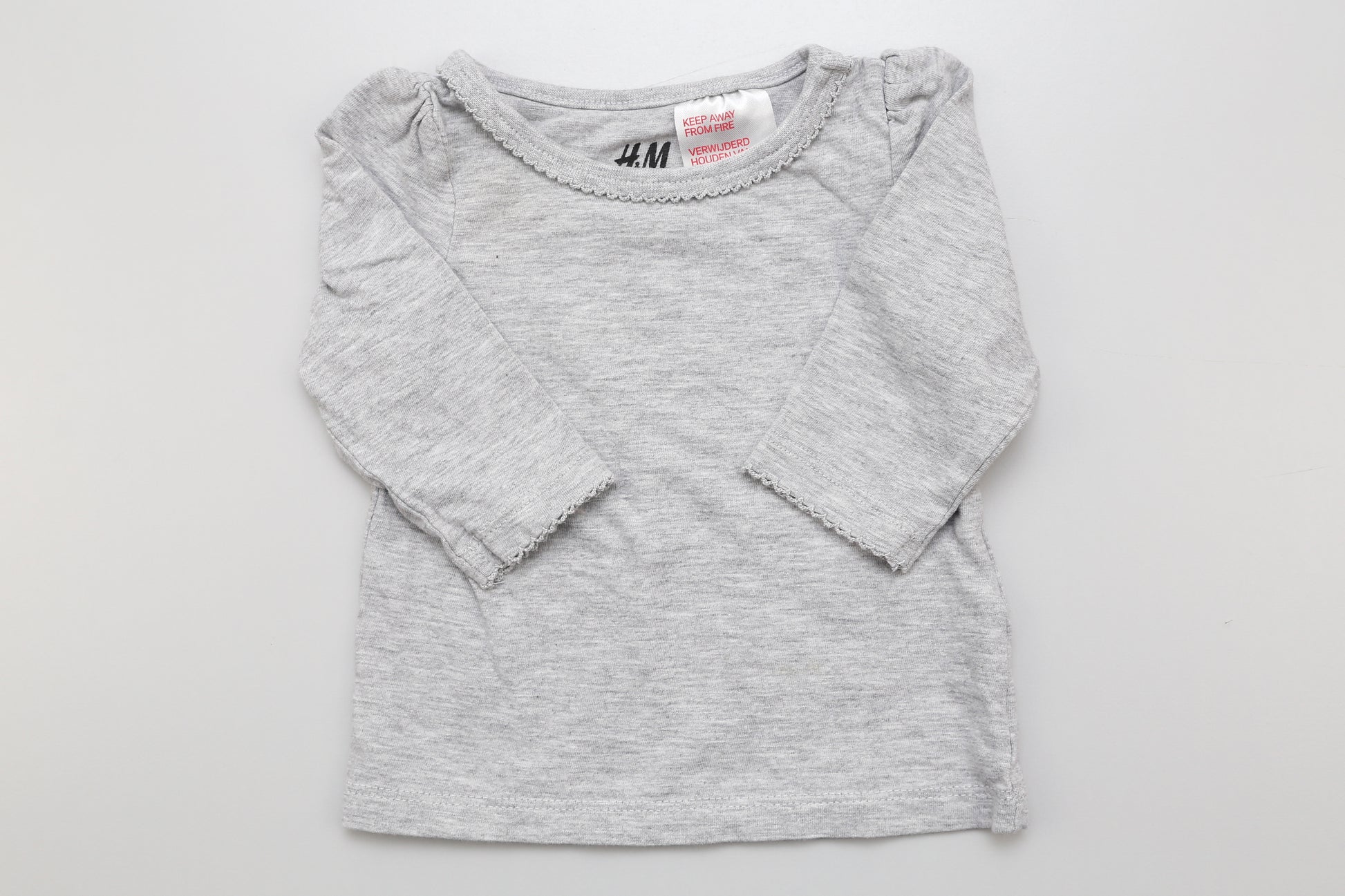 Mädchen Langarmshirt in Grau aus Bio-Baumwolle (62) 