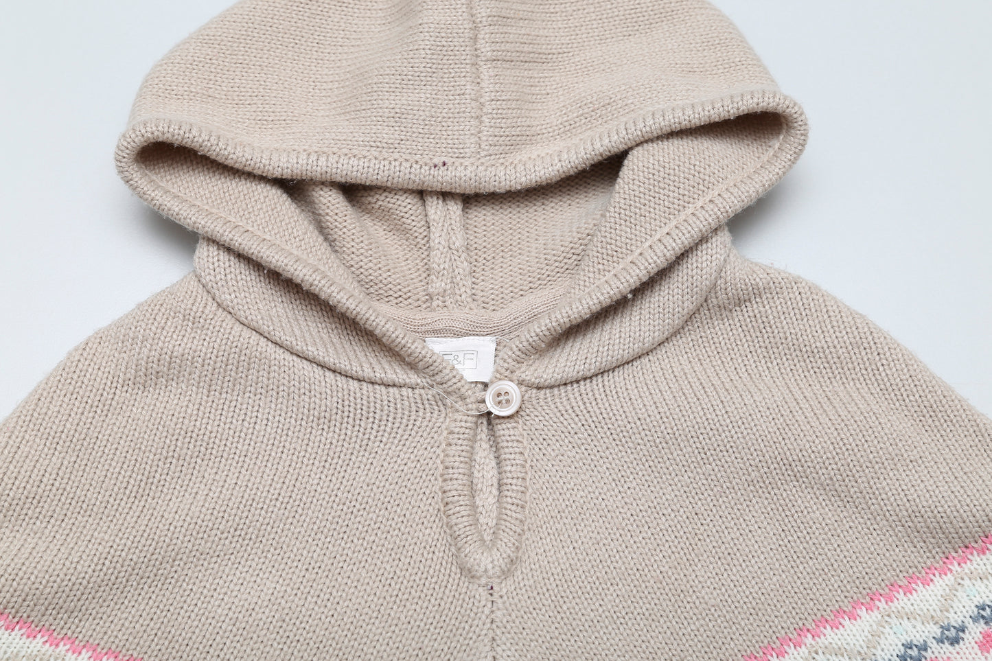 Beige Kapuzenponcho (80) - KlugeMutti