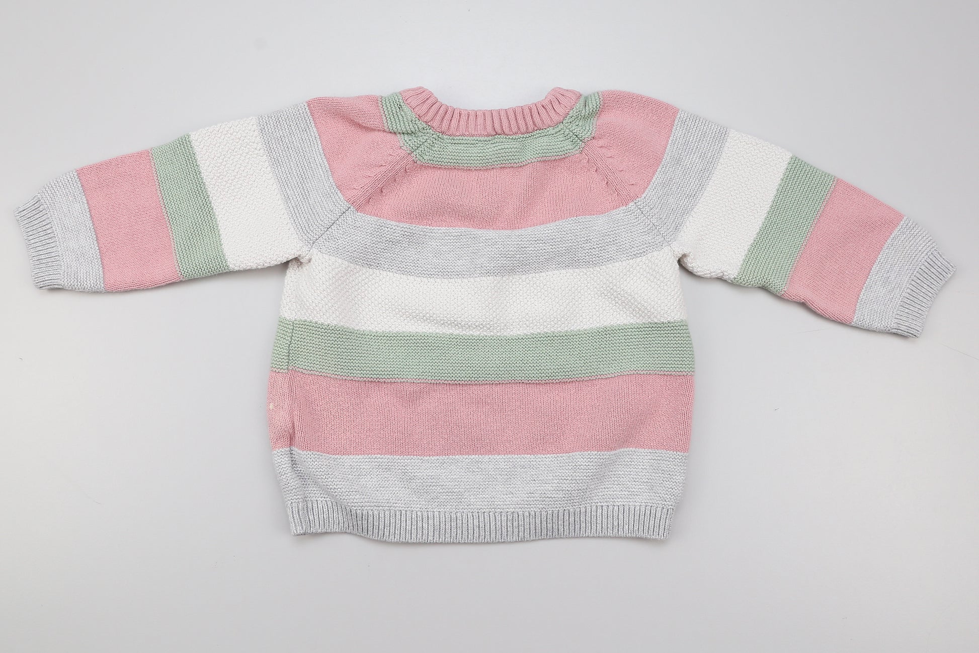 Pastellfarbener Strickpullover mit 3 Knöpfen (74) - KlugeMutti
