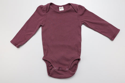 Lila Langarm-Body aus geripptem Material 80